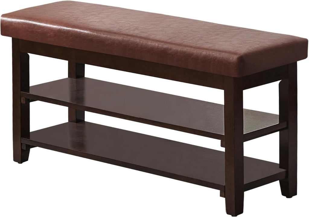 Shoe Bench with Leather Cushion
