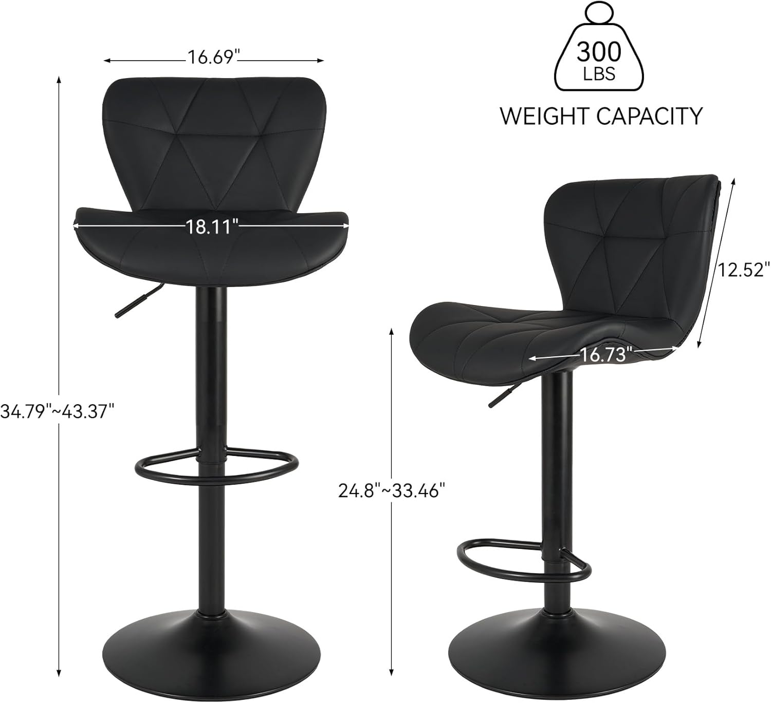 Nalupatio Modern Bar Stools Set of 2
