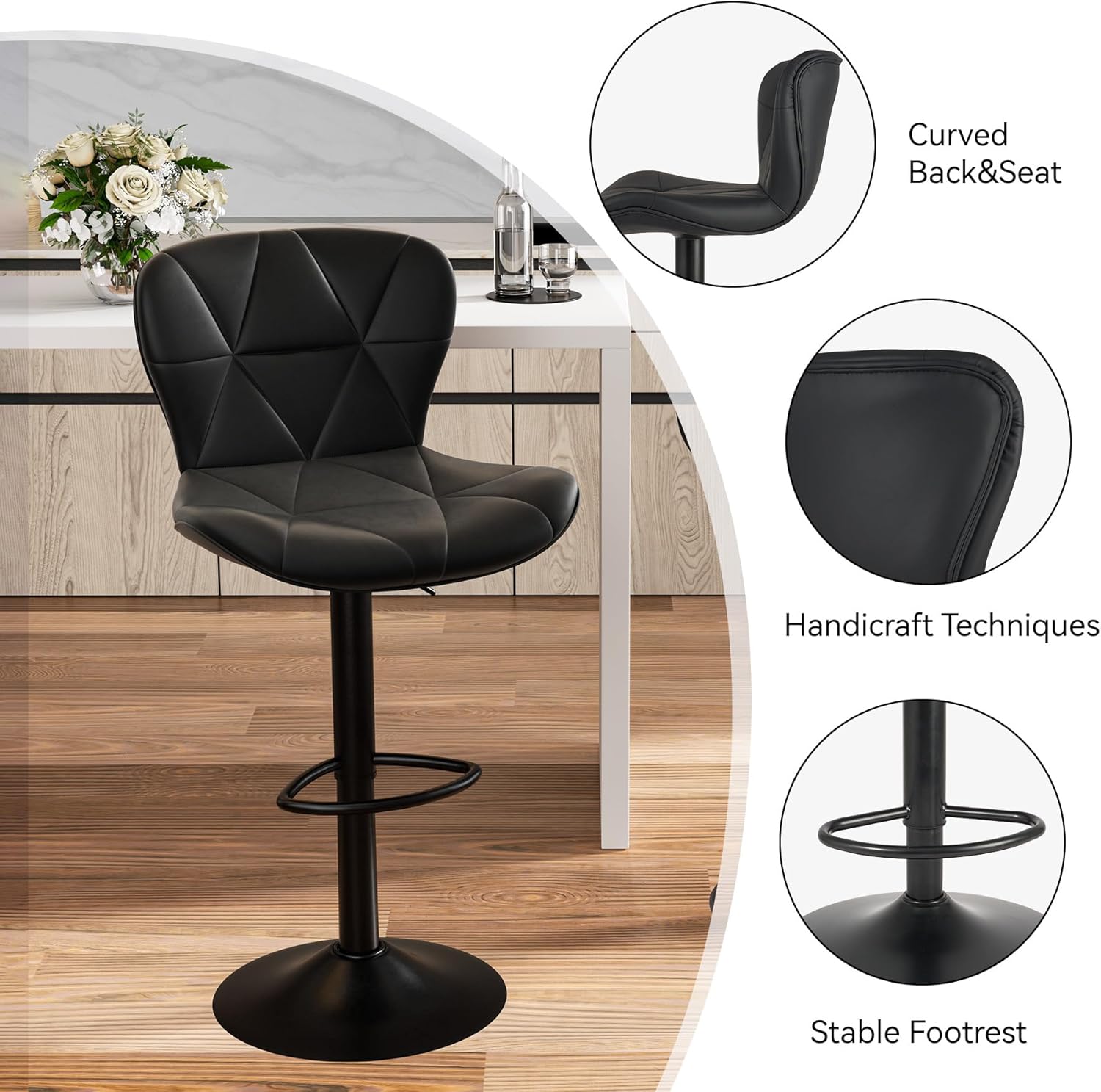 Nalupatio Modern Bar Stools Set of 2