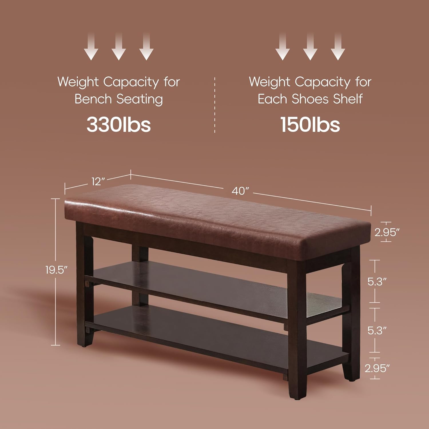 Shoe Bench with Leather Cushion