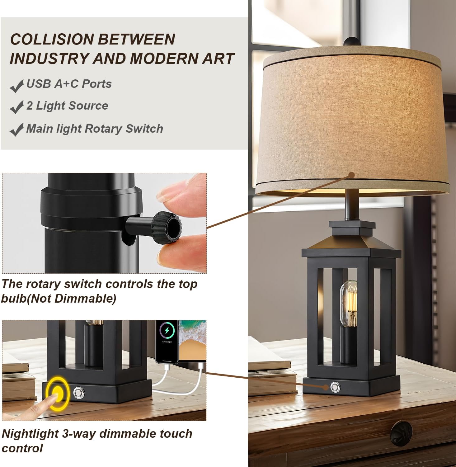 Retro Farmhouse Table Lamp