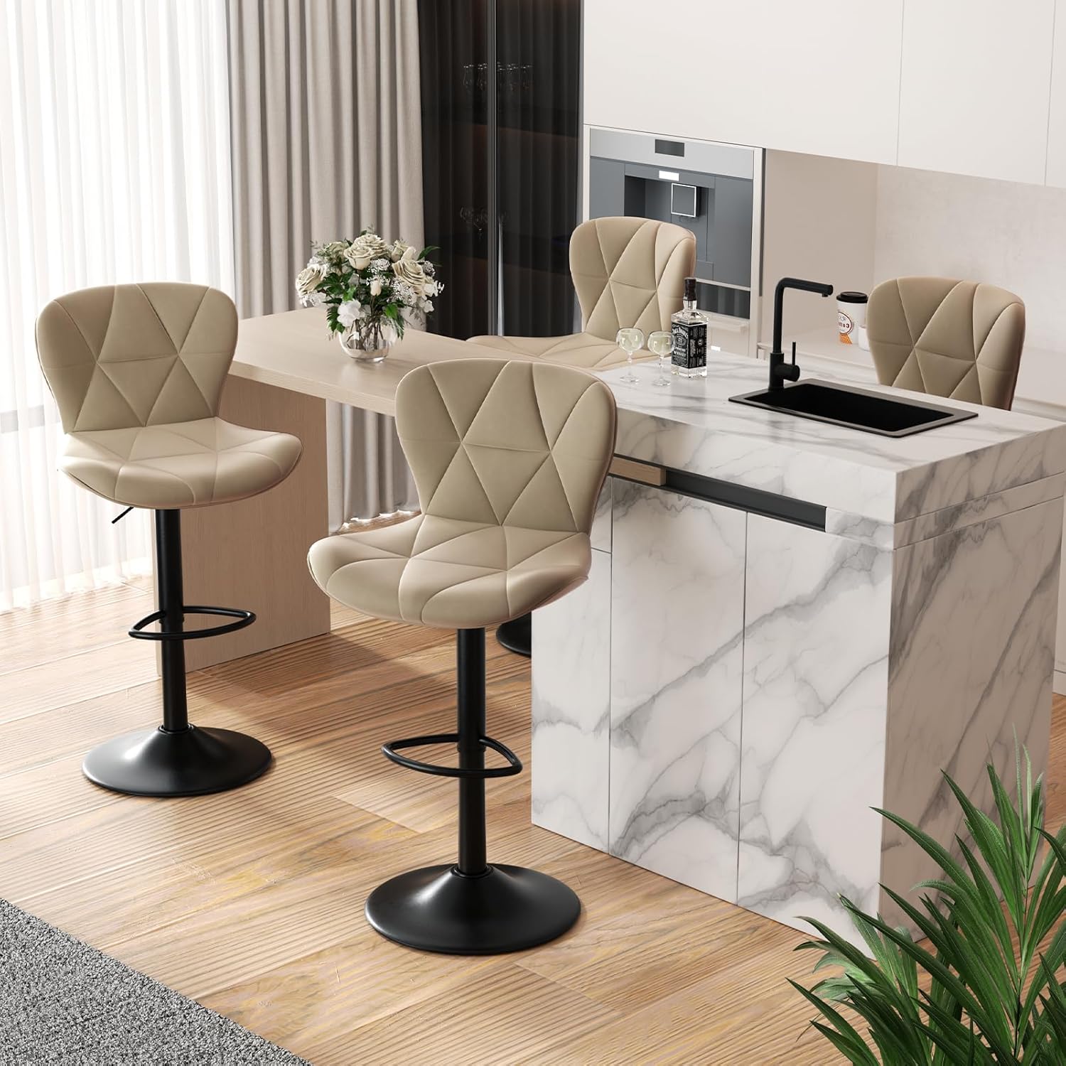 Nalupatio Modern Bar Stools Set of 2
