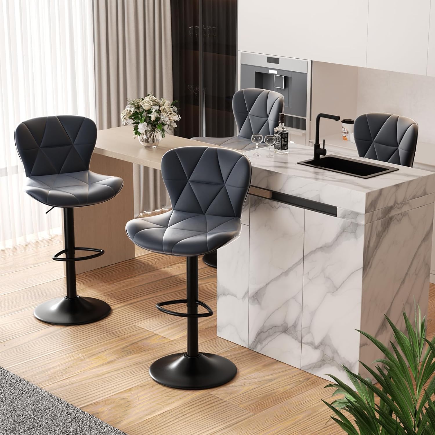 Nalupatio Modern Bar Stools Set of 2