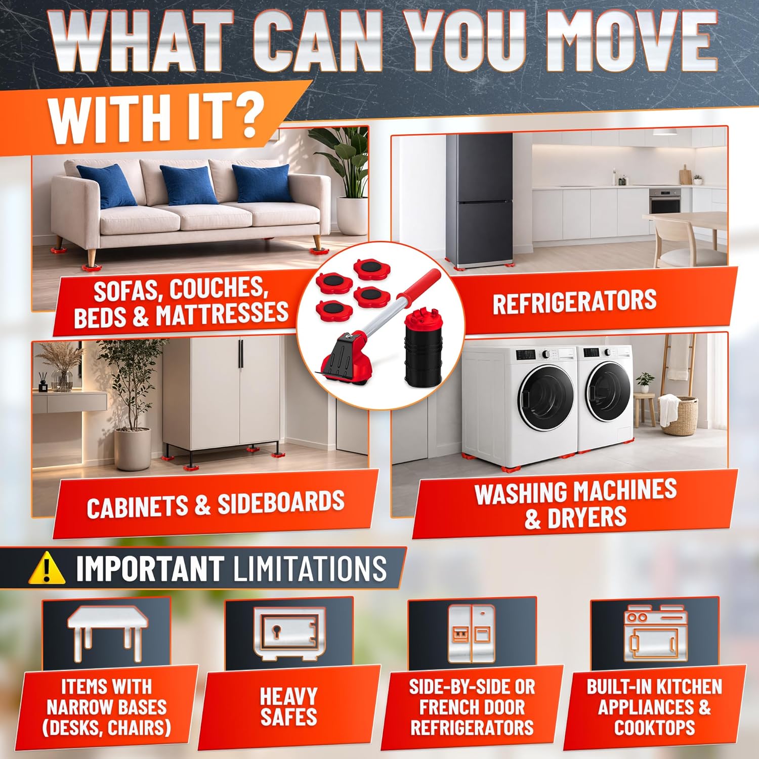 Heavy Furniture Movers with Wheels