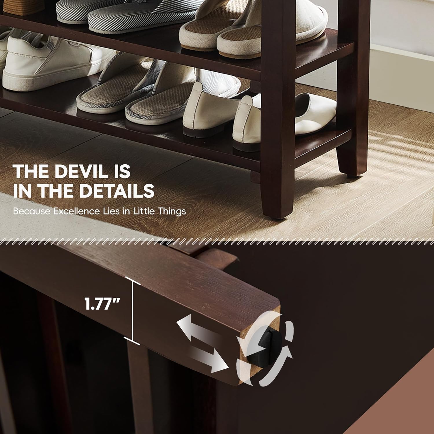 Shoe Bench with Leather Cushion