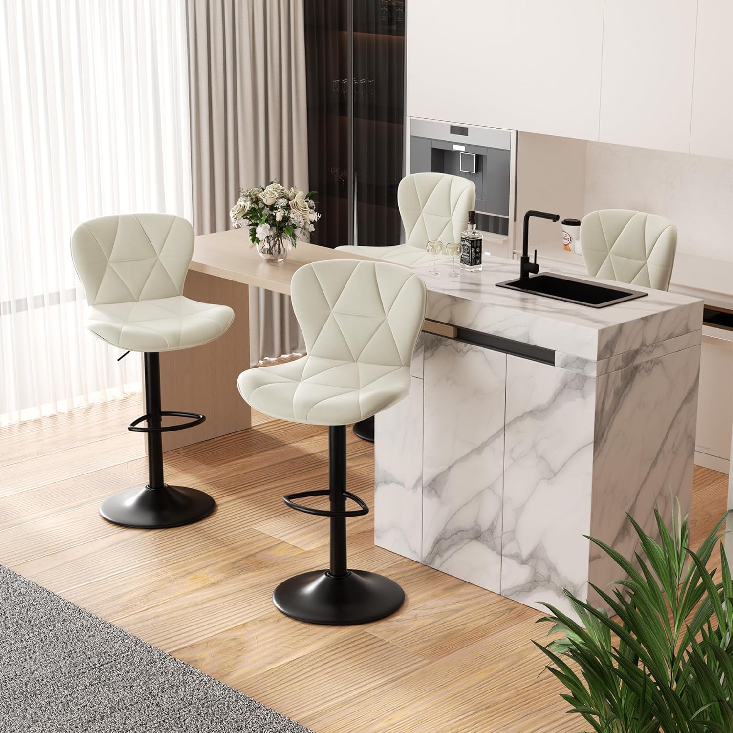 Nalupatio Modern Bar Stools Set of 2