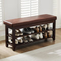 Shoe Bench with Leather Cushion